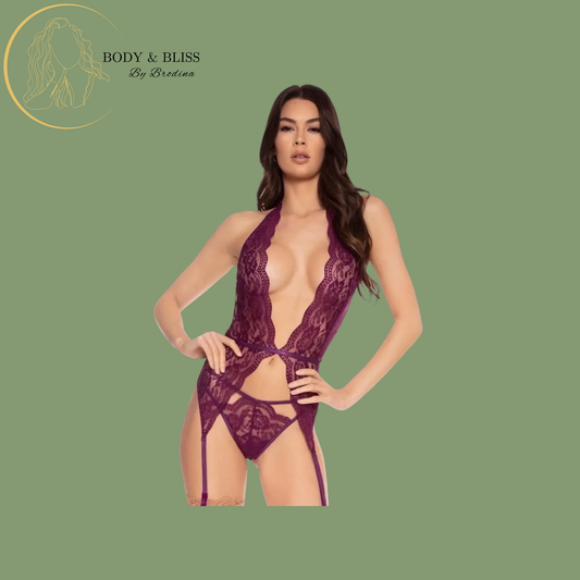 Plunging Garter Slip with Panty - OS (1 LEFT)