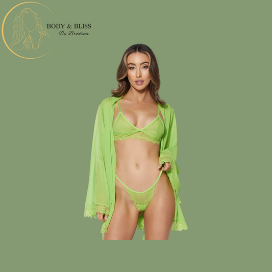 Shavon Lace & Chiffon Robe Set